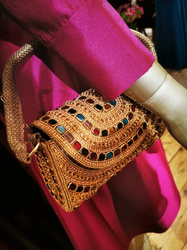 Gouden Edelstenen Avondtas