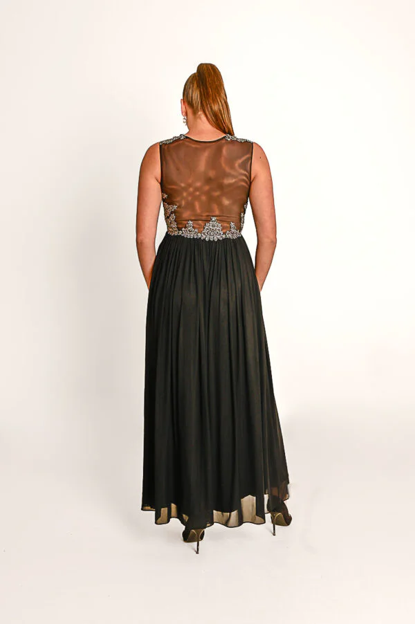 Zwarte Avondjurk met Strasstenen