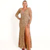 Beige Fluwelen Pailletten Galajurk