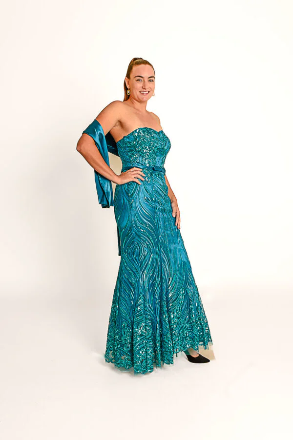 Aqua Groen/Blauwe Galajurk