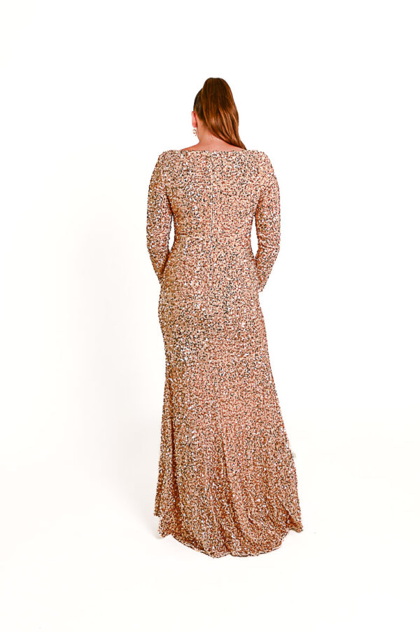 Beige Fluwelen Pailletten Galajurk