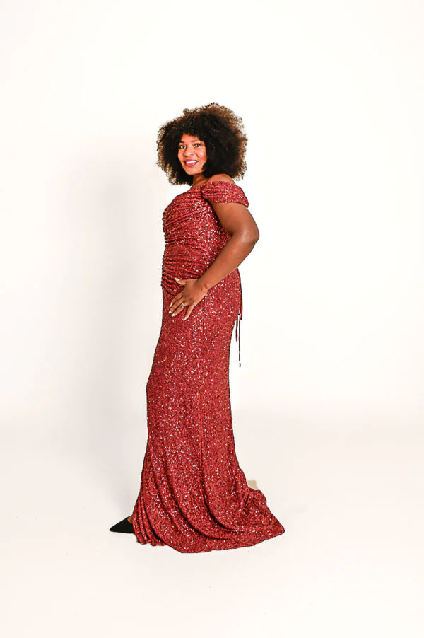 Bordeaux Pailletten Galajurk