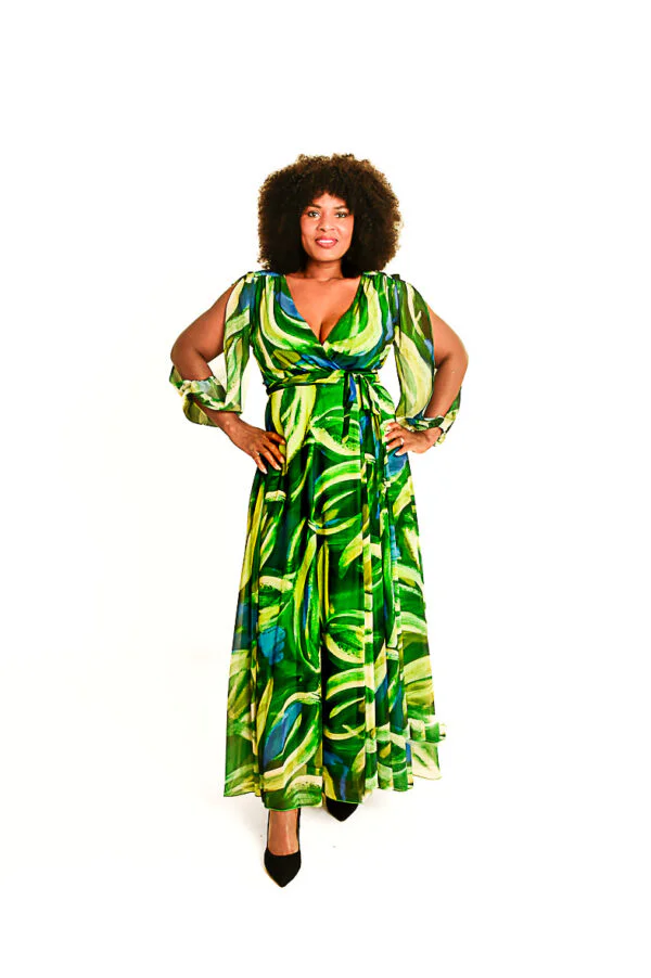 Zwierige Gelegenheidsjurk met print