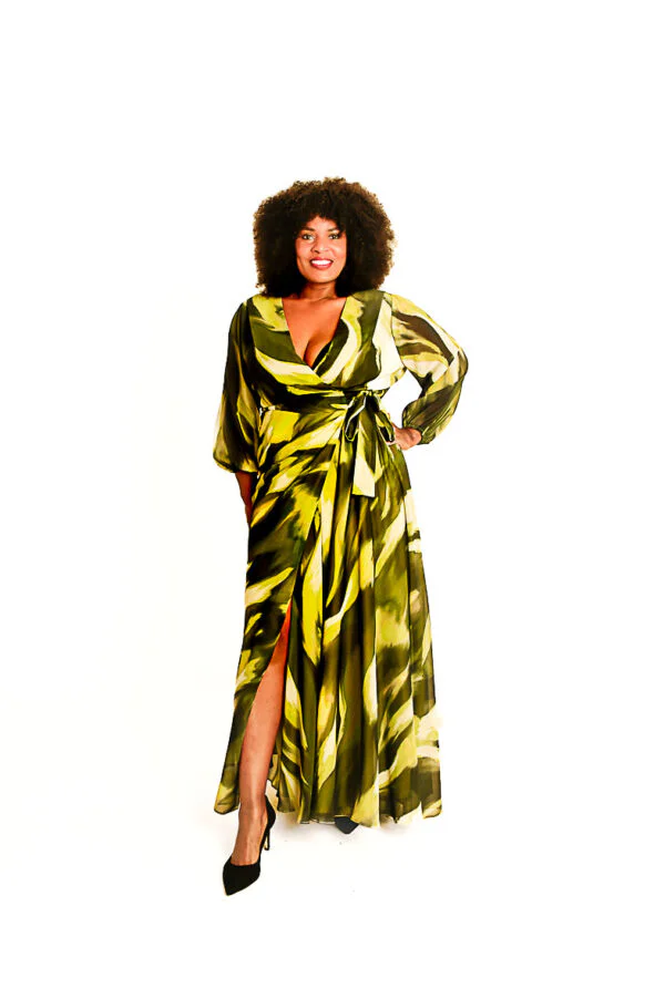 Zwierige Gelegenheidsjurk met print