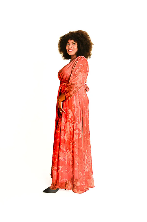 Rood/Oranje Zwierige Avondjurk