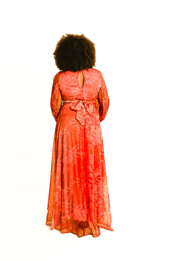 Rood/Oranje Zwierige Avondjurk