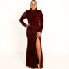 Bordeaux Fluweel met Pailletten Galajurk