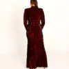 Bordeaux Fluweel met Pailletten Galajurk