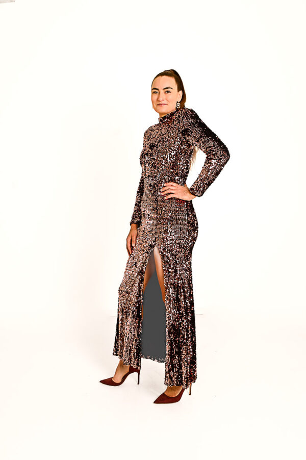 Paarse Fluwelen Pailletten Galajurk