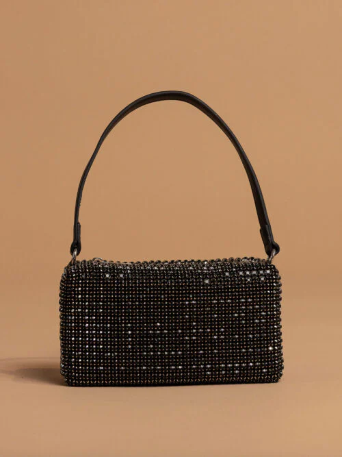 Zwarte avondtas met Swarovski