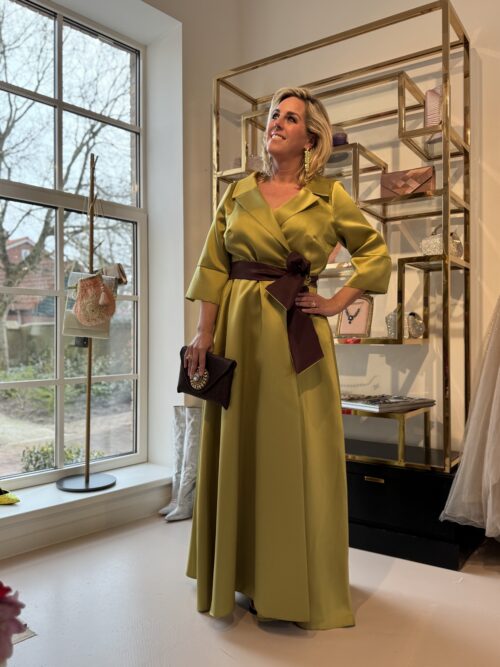 Chique olijfgroene jurk