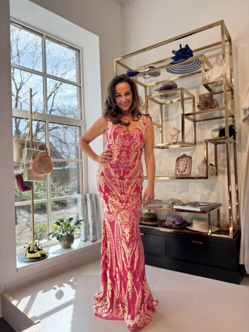 Roze pailletten jurk