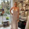 Roze avondjurk met glitters