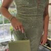 Prachtige pistache groene jurk met glitters