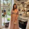 Roze avondjurk met goud en tule
